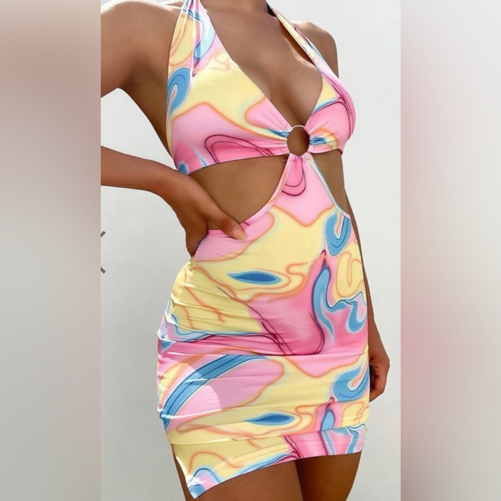 NWOT Ladies Mini Cutout Dress - Picture 2 of 4